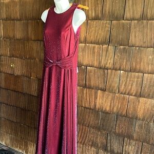 Scott McClintock Sparkling Glitter Dressy Mother of the BrideBurgundy Maxi Dress